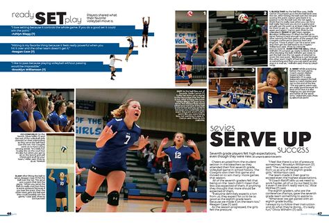 Volleyball Yearbook Spread, Yearbook Spreads, Yearbook Pages, Yearbook, Volleyball, Layout