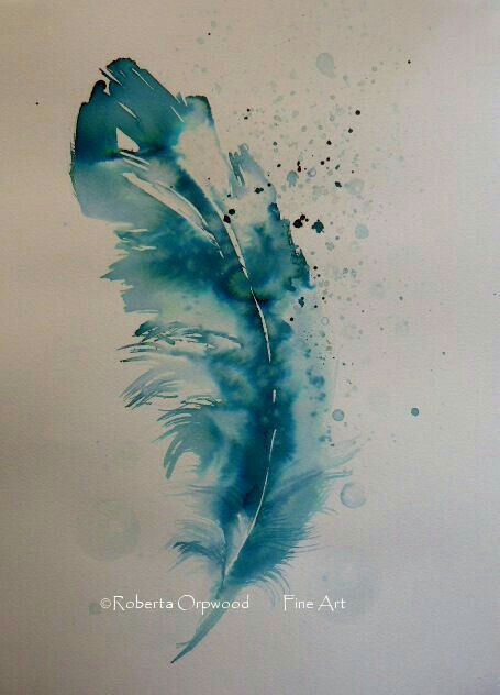 ...♡ Tattoo Feather, Feather Tattoo Design, Bird Feather, Watercolor Feather, Feather Painting, Feather Tattoo, Feather Art, Feather Tattoos, 수채화 그림