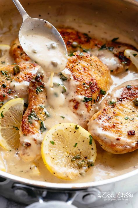 Creamy Lemon Parmesan Chicken - Cafe Delites Creamy Lemon Parmesan Chicken, Lemon Parmesan Chicken, Gourmet Comfort Food, Panini Recipes Chicken, Chicken Parmesan Recipe Baked, Oven Baked Chicken Parmesan, Chicken Parmesan Casserole, Jamie Oliver Recipes, Baked Chicken Parmesan