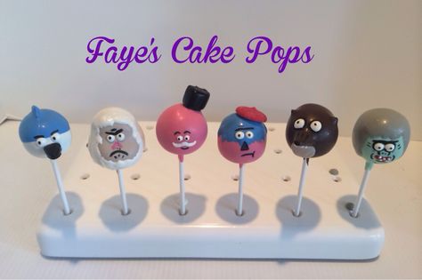 Regular Show Characters by Faye's Cake Pops Pops From Regular Show, Regular Show Cake, Regular Show Characters, Pops Regular Show, Halo Party, Show Characters, Pop Cakes, 17 Birthday, S Cake