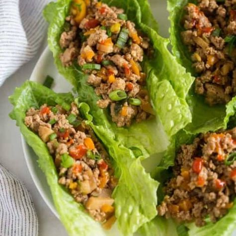 Asian Lettuce Wraps Recipe - Tastes Better From Scratch Ic Diet Recipes, Ic Friendly Recipes, Ground Chicken Recipes Healthy, Tofu Lettuce Wraps, Ic Diet, Chicken Lettuce Cups, Lettuce Wraps Healthy, Ic Recipes, Asian Lettuce Wraps