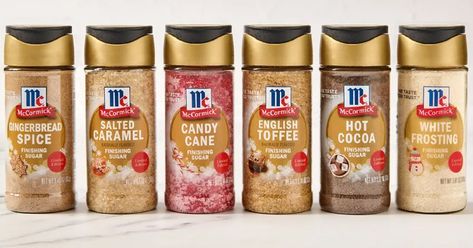 These new McCormick Finishing Sugars will be the perfect addition to any holiday dish!  Good news is that McCormick just released a limited-time Spice Frosting, Gingerbread Spice, Caramel Toffee, Flavored Sugar, Hot Chocolate Bars, Christmas Sweets, White Candy, I Can't Wait, Salted Caramel