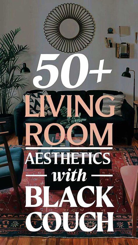 50+ Room Aesthetics With Black Couch Apartment Decorating Dark Colors, Rockstar Living Room, Male Apartment Decor Living Room, Dark Couch, Black Couch, Living Room Aesthetics, Black Couches, Hello Design, Room Aesthetics