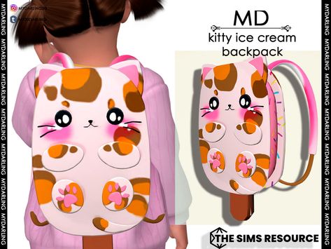 Cream Backpack, Kitty Backpack, Toddler Bag, Sims 4 Toddler, Toddler Backpack, Sims Community, Sims 4 Clothing, The Sims4, Sims 4 Cc