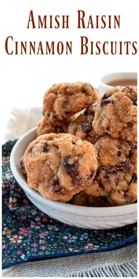 Mini Cinnamon Raisin Biscuits are a nice alternate to cookies. The biscuits are very tender, studded with plump soft raisins and flavored with cinnamon/sugar. Raisin Desserts, Plain Donuts, Hardees Biscuit Recipe, Amish Starter, Cinnamon Raisin Muffins, Cinnamon Raisin Biscuits, Raisin Biscuits, Homemade Donut, Raisin Muffins