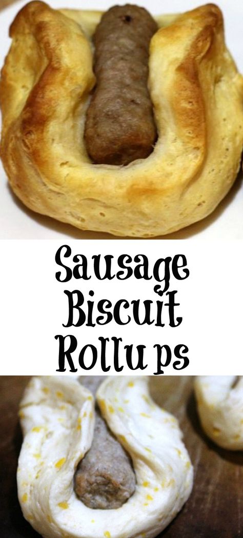 These Sausage Biscuit Rollups are easy to make for a brunch! Just use frozen sausage links and refrigerated biscuit dough to make this finger breakfast food.  #breakfast #sausagelink Fast Easy Breakfast, Breakfast Sausage Links, Sausage Biscuits, Thanksgiving Breakfast, Healthy Sweet Snacks, Breakfast Meals, Canned Biscuits, Biscuit Dough, Sausage Links