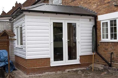 Hi, new to the forum, thought someone might know the answer to this. I want to add a small extension ( 2m x 4m ) to the rear of the house, which is... Small Extension Ideas Rear, Small Rear Extension Ideas, Timber Frame Extension, Small Conservatory, Small House Extensions, Small Extension, Orangery Extension, Bungalow Extensions, Garden Room Extensions