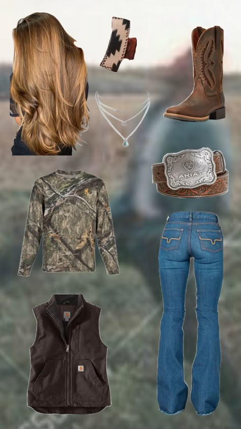 Country Outfits Camo, Cute Hunting Outfits, Cute Hunting Outfits For Women, Hunting Clothes For Women, Cute Country Outfits For School, Western Cute Outfits, Country Outfits For School, Casual Cowgirl Outfits, New School Outfits