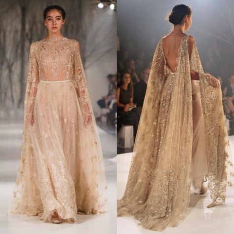 Court Wedding Outfit, Cape Dress Fashion, Court Wedding Outfit The Bride, Paolo Sebastian, Court Wedding, Cape Wedding Dress, Cape Gown, Fashion Gowns, Iconic Dresses