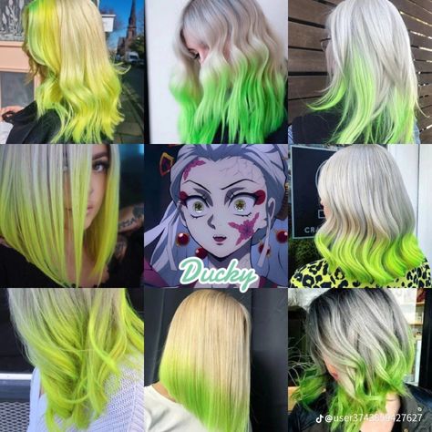 Daki Hairstyle, Demon Slayer Hair Color, Demon Slayer Hair Styles, Demon Slayer Hair, Aurora Hair, Anime Hair Color, Dyed Hair Inspiration, Kawaii Hairstyles, Pretty Hair Color