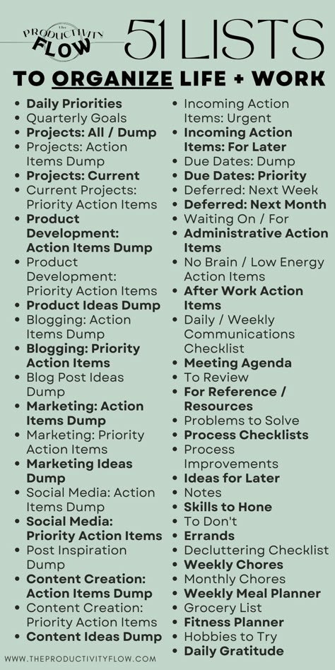 Lists To Stay Organized, To Do Planner Printables, List To Organize Life, Self Improvement Printables, Things That Make Life Easier, How To Make Life Easier, Adulting List, Getting My Life Together List Template, Things To Do To Be Productive