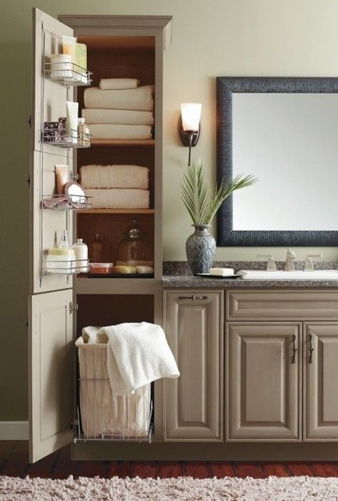 Found on Bing from bradisoc.com Bathroom Linen Tower, Restroom Remodel, Cheap Storage, Bathroom Linen Cabinet, Bathroom Closet, Cabinet Ideas, Bathroom Top, Bathroom Storage Organization, Budget Bathroom