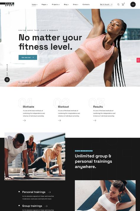 Zium remains a top choice for gyms, fitness studios, and personal trainers looking for a theme that speaks directly to their target audience and simplifies their business operations. Gym Website Design, Sport At Home, Fitness Website Design, Site Design Website, Yoga Web, Personal Trainer Website, Insta Board, Fitness Site, Fitness Studios