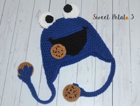 Free Frog Crochet Hat Pattern with Cookie Monster Instructions too! ~ Sweet Potato 3 Frog Hat Pattern, Crochet Character Hats, Frog Crochet, Monster Pattern, Frog Hat, Monster Hat, Baby Olivia, Crochet Monsters, Crochet Kids