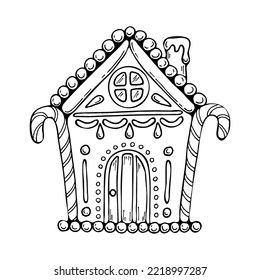 Gingerbread House Sketch, Gingerbread House Doodle, Gingerbread Doodle, Christmas Line Drawings, Gingerbread House Drawing, White Gingerbread House, Christmas Menu Design, Watercolor Whimsy, House Doodle