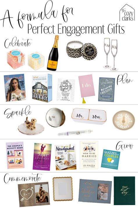 In the post are 42 (!) engagement gift ideas that the bride and groom will actually use and love. Click for even more gift ideas and 3 rules to remember for great engagement gifting. Engagement Baskets For Bride, Engagement Gifts For Couples Baskets Unique, Cute Bridal Shower Gifts For Bride, Engagement Gift For Couples, Proposal Gifts For Couple, Bride Boxes Gift Ideas, Engagement Gift Baskets For Couples, Engagement Gift Ideas For Him, Engagement Basket Ideas Couple