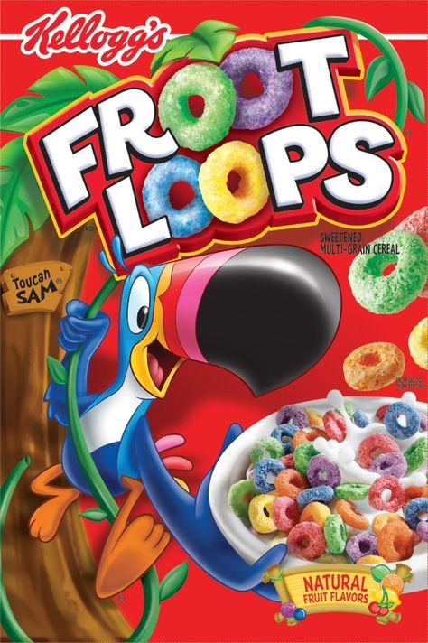 Raj's list of all male cereal box characters from 'Big Bang Theory ... American Cereal, Fruit Loops Cereal, Cereal Brands, Bebidas Do Starbucks, Good Source Of Fiber, Fruit Loops, Sources Of Fiber, Breakfast Cereal, Pisco