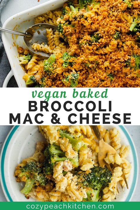 Vegetarian Casseroles, Broccoli Mac And Cheese, Vegan Casserole Recipes, Pasta Broccoli, Breadcrumb Topping, Winter Dinners, Mac And Cheese Casserole, Vegan Broccoli, Dairy Free Pasta