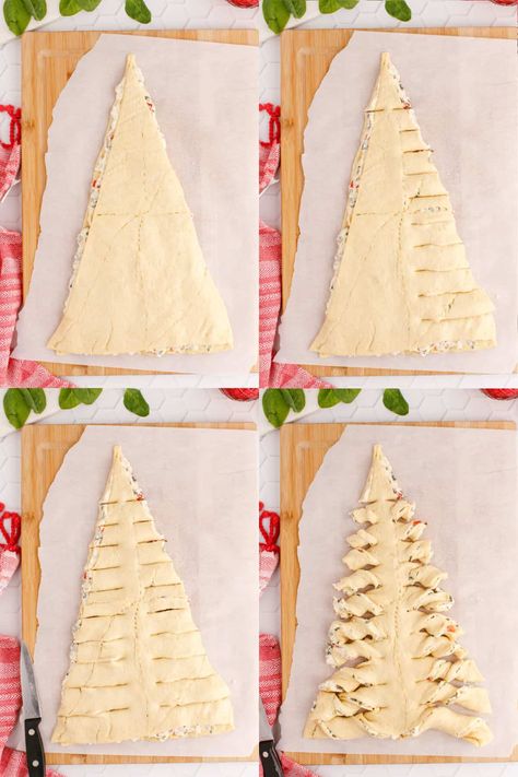 Spinach Dip Stuffed Crescent Roll Christmas Tree is a delightfully festive and tasty appetizer that is perfect for every holiday party! #RealHousemoms #spinachdip #crescentroll #christmastree #spinach #bellpepper #creamcheese #appetizer #partyfood #christmas #holidays #fingerfood Phyllo Christmas Tree, Spinach Dip Crescent Roll Christmas Tree, Crescent Roll Christmas Tree, Cressant Rolls, Cresent Roll Desserts, Roll Christmas Tree, Tree Spinach, Cookie Swap Party, Crescent Dough Sheet