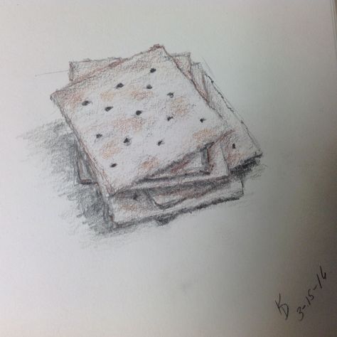 Saltine crackers. (Charcoal and colored pencil on paper) KSDonovan Cracker Drawing, Saltine Crackers, Pencil On Paper, Yahoo Search, Colored Pencil, Pencil Drawing, Drawing Reference, Crackers, Pencil Drawings