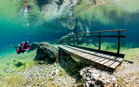 Austria Has a Magical Lake That ‘Disappears’ in the Winter | And it totally submerges the surrounding park when temperatures rise again. Green Lake Austria, Underwater Park, Winter Garden Theatre, Black Forest Germany, Austria Travel, Green Lake, World Photo, Travel Alone, Winter Garden