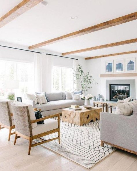 6 Design Tips for an Open Floor Plan Home Design | Kathy Kuo Blog | Kathy Kuo Home Home Designs Exterior, Transitional Decor Living Room, Coastal Living Rooms, Design Salon, Neutral Living Room, Transitional Living Rooms, Family Room Design, Living Room Decor Modern, Boho Living Room