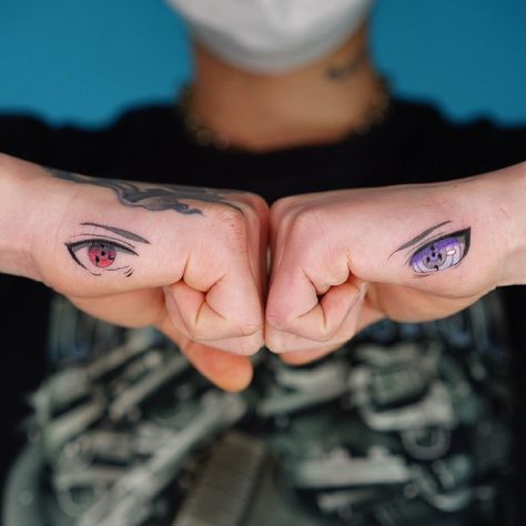 Anime Tattoos For Men, Tattoos For Men Unique, Naruto Tattoos, Tato Naruto, Dbz Tattoo, Naruto Tattoo, Wrist Tattoos For Guys, Tattoo Hand, Creepy Tattoos