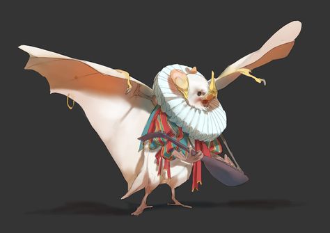 Honduran Bat, Anthro Bat, Bat Cartoon, Bat Art, Crimson Peak, Mythical Creatures Art, Character Design References, Dnd Characters, Creature Design