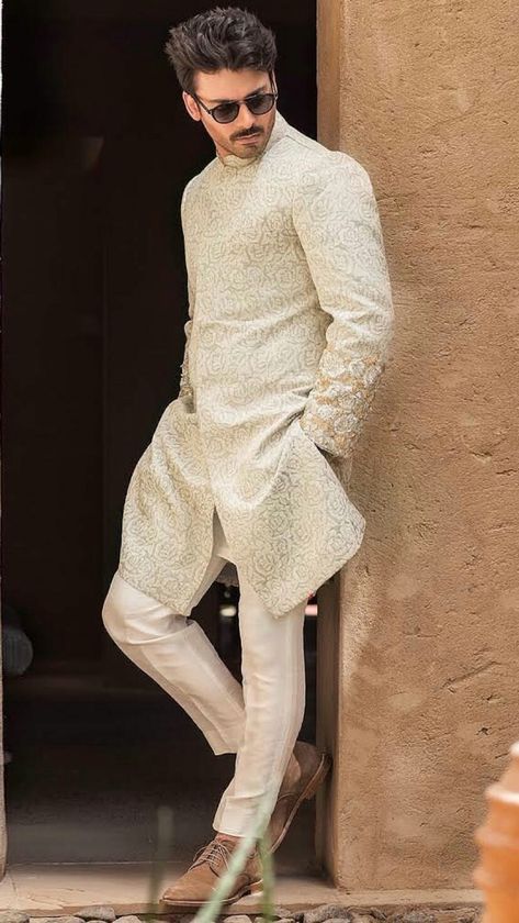 Bandhgala Sherwani Men, Nikkah Outfit Men, Men In Traditional, Indian Wedding Suits Men, Man Dress Design, Indian Wedding Clothes For Men, Fawad Khan, Sherwani For Men Wedding, Wedding Kurta For Men