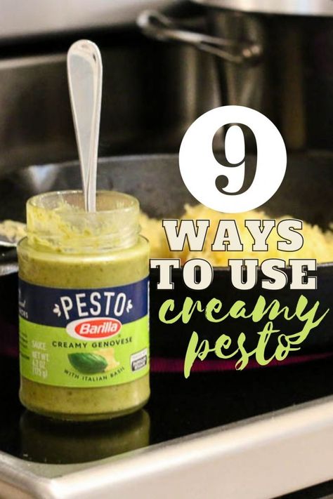 Creamy Pesto Sauce From Jar, Pesto Pasta Easy From Jar, Creamy Pesto Sauce Recipe For Pasta, Jar Pesto Pasta Recipes, Jarred Pesto Recipes, How To Use Pesto Sauce, Canning Pesto, Barilla Pesto, Tomato Pesto Sauce