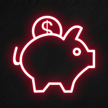 Glow Illustration, Neon Widgets, Lamp Clipart, Money Clipart, Neon Icons, Pig Clipart, App Ikon, Banks Icon, Coin Icon