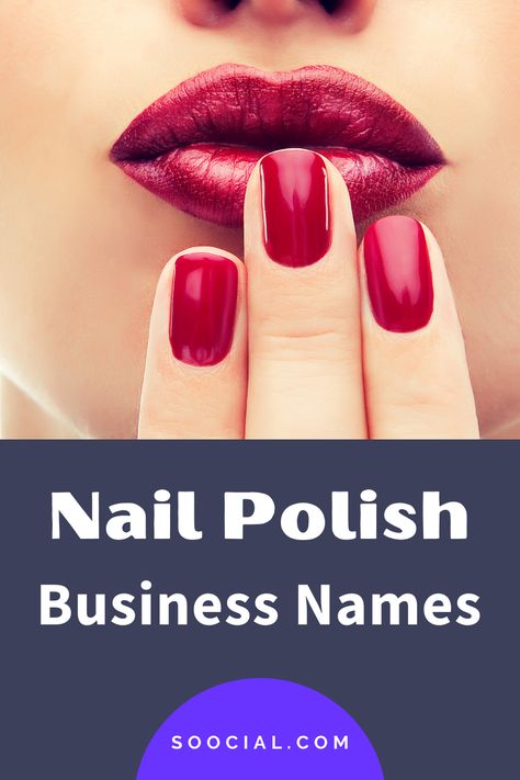 Catchy Beauty Salon Names, Nail Salon Names, Nail Tech Business Cards, Nail Polish Stand, Salon Names Ideas, Nails Business, Beauty Salon Names, Shop Name Ideas, Polish Names