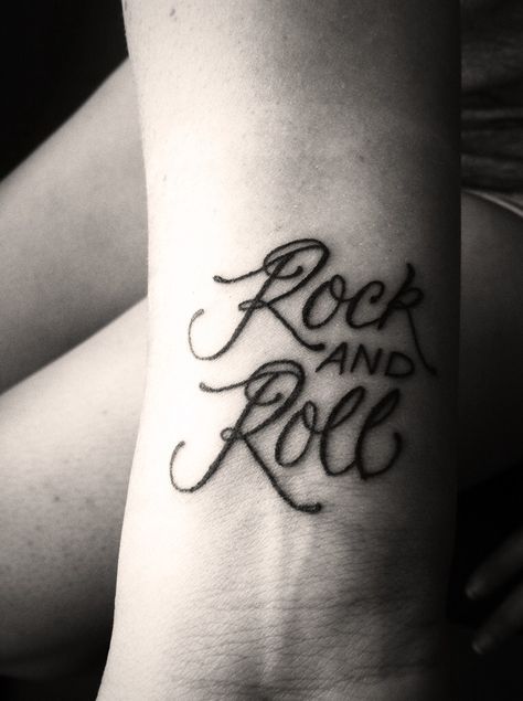 Rock On Tattoo Hand, Rock And Roll Tattoo Ideas, Rock Hand Tattoo, Rock Roll Tattoo, Rock And Roll Tattoos, Classic Rock Tattoos, Tattoo Rock N Roll, Rock And Roll Tattoo, Rock N Roll Tattoo