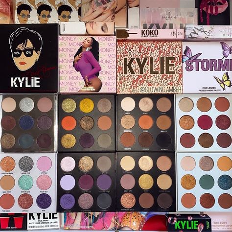 273.1k Likes, 1,370 Comments - Kylie Cosmetics (@kyliecosmetics) on Instagram: “this #kyliecollection 😍 what is your favorite Kylie palette? 💕 @glowing.amber” Face Mask For Teens, Kylie Products, Kylie Jenner Makeup Collection, Kylie Palette, Kylie Collection, Kendall Jenner Instagram, Kylie Makeup, Makeup Pallets, Kylie Jenner Makeup