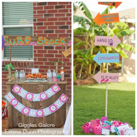 Beach Party Ideas 10 Birthday Party, Surf Birthday Party, Surf Birthday, Surf Party, Beach Birthday Party, 10 Birthday, Hang 10, Retro Surf, Luau Birthday