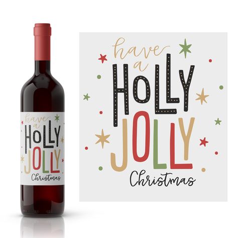 Give wine with a custom Holly Jolly Christmas message. Make just one or make hundreds. Waterproof and self adhesive. Ships out fast. Prices start at one label for $3.75 or 6 labels for just $5.94. Made in the USA by a family owned business. Wine Hostess Gift, Holiday Wine Label, Diy Food Gifts, Wine Bottle Tags, Custom Wine Labels, Christmas Message, Christmas Wine Bottles, Wine Craft, Wine Label Design