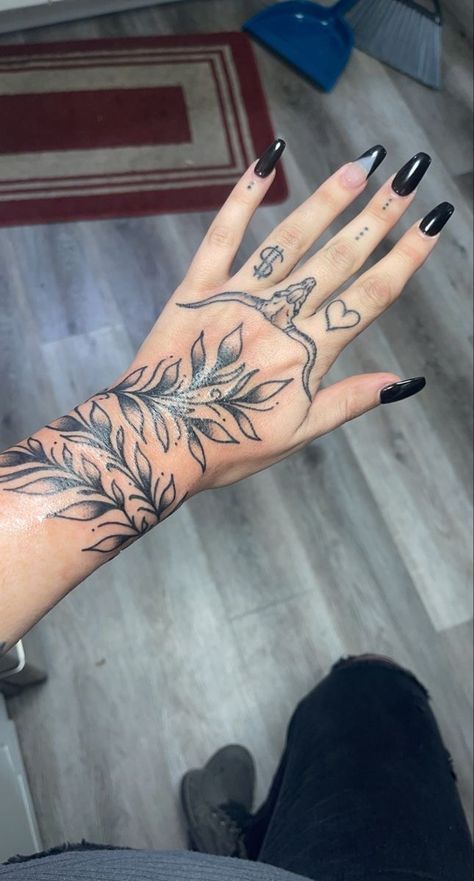 Vine Hand And Finger Tattoo, Hand Vine Tattoos For Women, Dark Vine Tattoo, Vine Tattoo On Hand, Vine Hand Tattoos For Women, Hand Vine Tattoo, Vine Hand Tattoo, Vine Finger Tattoos, Cuff Tattoo