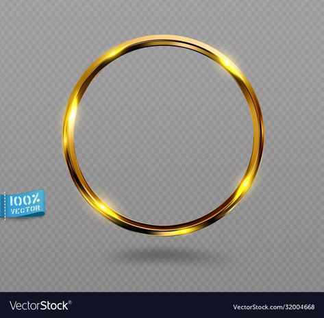 Golden Round Frame Png, Background Luxury, Golden Ring, Circle Frames, Social Media Icons, Round Frame, Light Effect, Gold Design, High Res