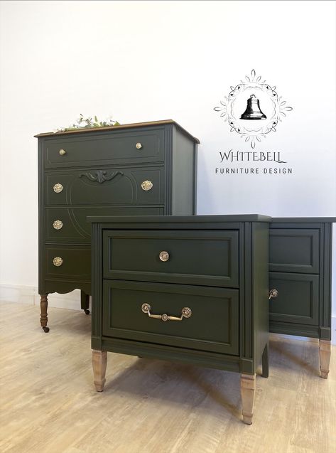 Green chalk paint furniture