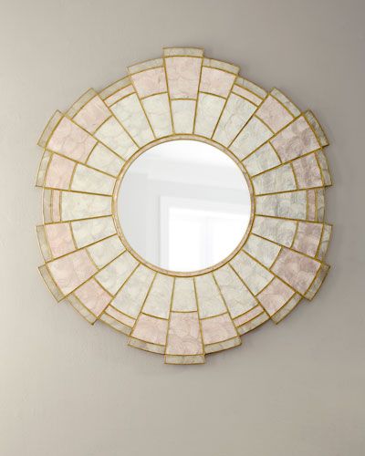 Shell Mirror Diy, Capiz Shell Mirror, New Traditional Decor, Weird Furniture, Shell Mirror, Future Room, Floor Mirrors, Capiz Shell, New Traditional