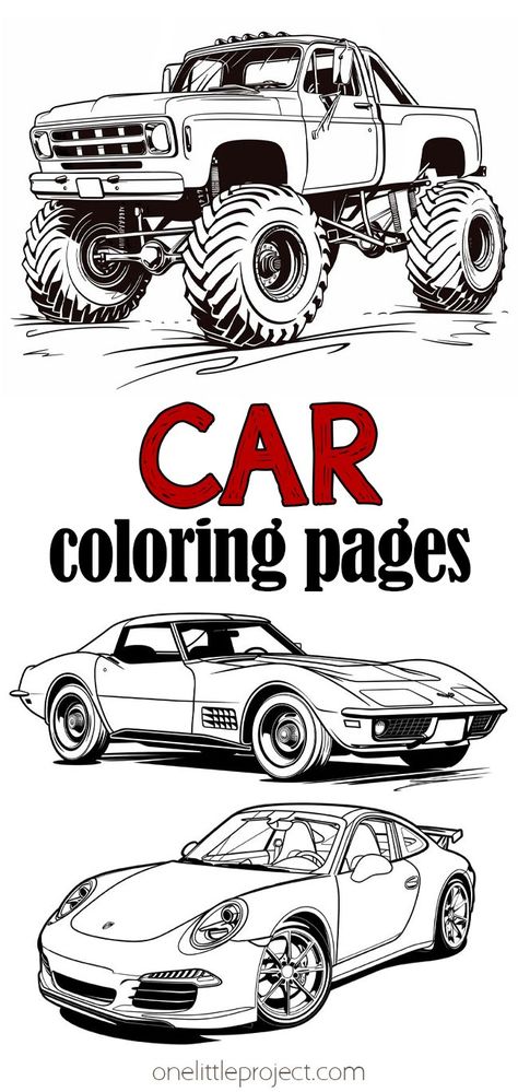 Free printable car coloring pages that are great for both adults and kids. These car coloring sheets for boys and girls are a great kids activity, perfect for rainy weather, sleepovers, or a race car themed birthday party! Relax and enjoy coloring these many different race cars, trucks, sports cars, police cars, and more. And they're all FREE to download and print! Sports Car Coloring Pages Free Printable, Race Cars Coloring Pages, Car Coloring Pages For Adults, Sports Car Coloring Pages, Race Car Printables Free, Race Car Coloring Pages Free Printable, Hot Wheels Coloring Pages Free Printable, Coloring Pages For Boys Free Printable, Boys Coloring Pages Free Printable