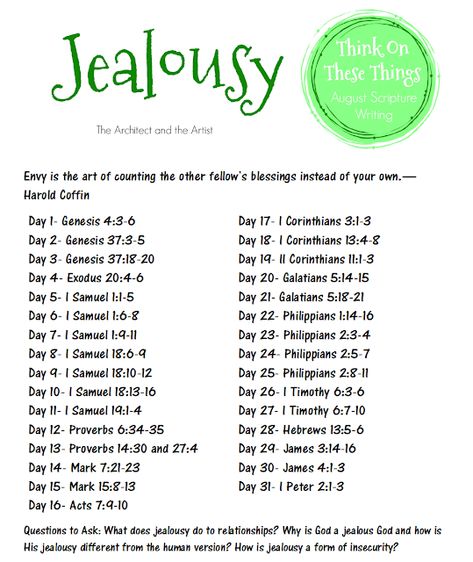 Jealousy {Think On These Things} | The Architect and The Artist Jesus Warrior, Writing Scripture, Scripture Plans, Bible Writing, Bible Plans, Easter Symbols, Birth Of Christ, Scripture Writing Plans, Scripture Writing