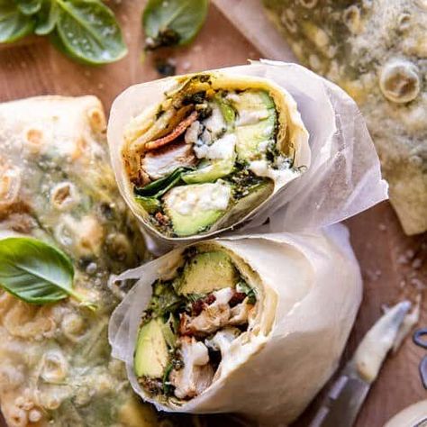 Pesto Wrap, Grilled Chicken Wraps, Chicken And Avocado, Half Baked Harvest Recipes, Avocado Wrap, Salad Wrap, Chicken Salad Wrap, Bacon Avocado, Bacon Salad