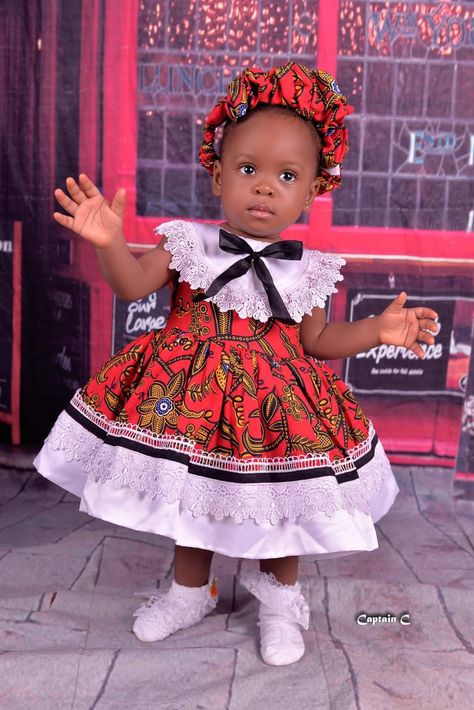 Ball dress Baby Ankara Gown, Ankara Dress For Girl Child, Ankara Ball Gown For Kids, Ankara Ball Gown, African Dresses For Kids, Ankara Gown, Lace Ball Gowns, Kids Gown