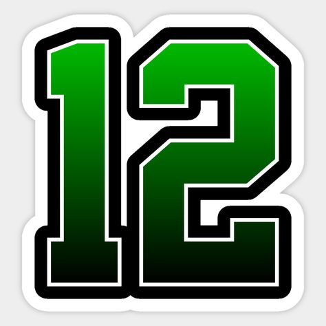 This is a numerical Design for people who loves number 12. It is given as a birthday gift or Christmas gift to your best friend, close friend, boyfriend, girlfriend and relatives. It can also to given to people who loves sports like football, basketball, baseball or Rugby that likes this specific number 12 -- Choose from our vast selection of stickers to match with your favorite design to make the perfect customized sticker/decal. Perfect to put on water bottles, laptops, hard hats, and car wind 12 Number Logo, 22 Number Design, Candle Photography Dark, Football Cake Toppers, Football Numbers, Baseball Numbers, Sports Numbers, Soccer Cake, Soccer Birthday Parties