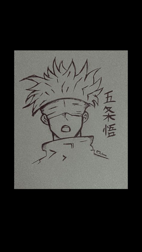 Gojo Satoru pencil sketch or quick sketch from jujutsu kaisen Sakuna Jujutsu Kaisen Drawing Easy, Gojo Sketch Pencil Easy, Gojo Satoru Pencil Sketch, Gojo Satoru Sketch, Eye Pencil Sketch, Super Easy Drawings, Dancing Drawing, Jjk Men, Pencil Sketches Easy