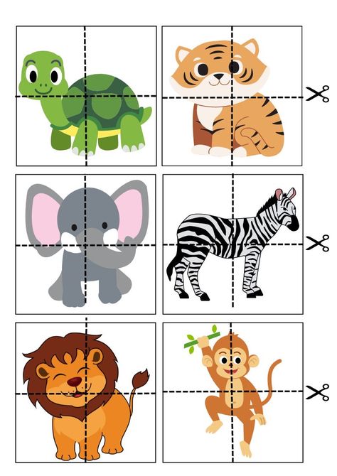 Animals For Preschool Activities, Animals Puzzle Worksheet, Dog Activities Preschool, Animal Activities Preschool, Animals Activity For Kids, Puzzle Activities For Kids, Animal Games For Kids, Animal Puzzle Printable, Animal Activities For Kids