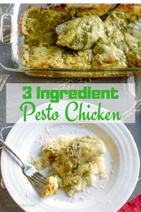 Make this super simple 3-ingredient baked pesto chicken recipe tonight! You can't go wrong with flavorful pesto and gooey melted cheese. This is on our list of favorite main dish casserole recipes! Keto Pesto Chicken, Keto Pesto, Pesto Chicken Recipe, Baked Pesto Chicken, Chicken Pesto Recipes, Main Dish Casseroles, Pesto Recipe, Best Chicken Recipes, Pesto Chicken