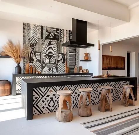 6 Tips to Nail the Modern Mexican Interior Design Look! Mexican Interior Design Kitchen, Modern Mexican Interior, Bohemian Kitchen Design, Eclectic Kitchen Ideas, Kitchen Decor Bohemian, Interior Design 2024, Mexican Interior Design, Mexican Interiors, African Interior Design