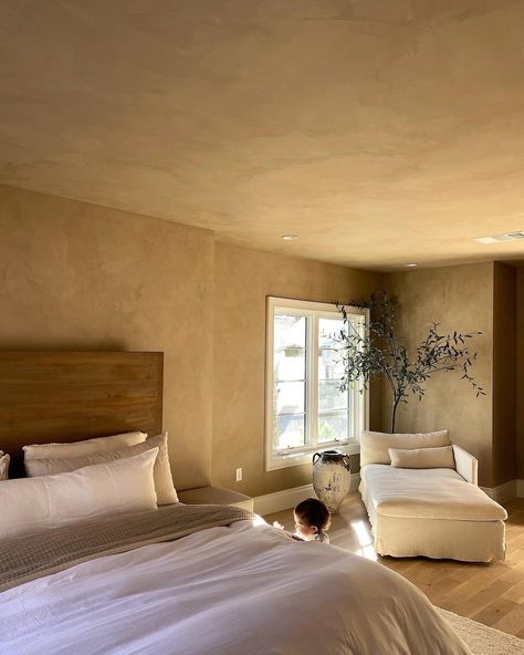 Earth Tone Bedroom, Roman Clay, Portola Paint, Concrete Effect Paint, Modern Art Decor, Plaster Walls, Bedroom Inspo, Interior Inspo, House Inspo